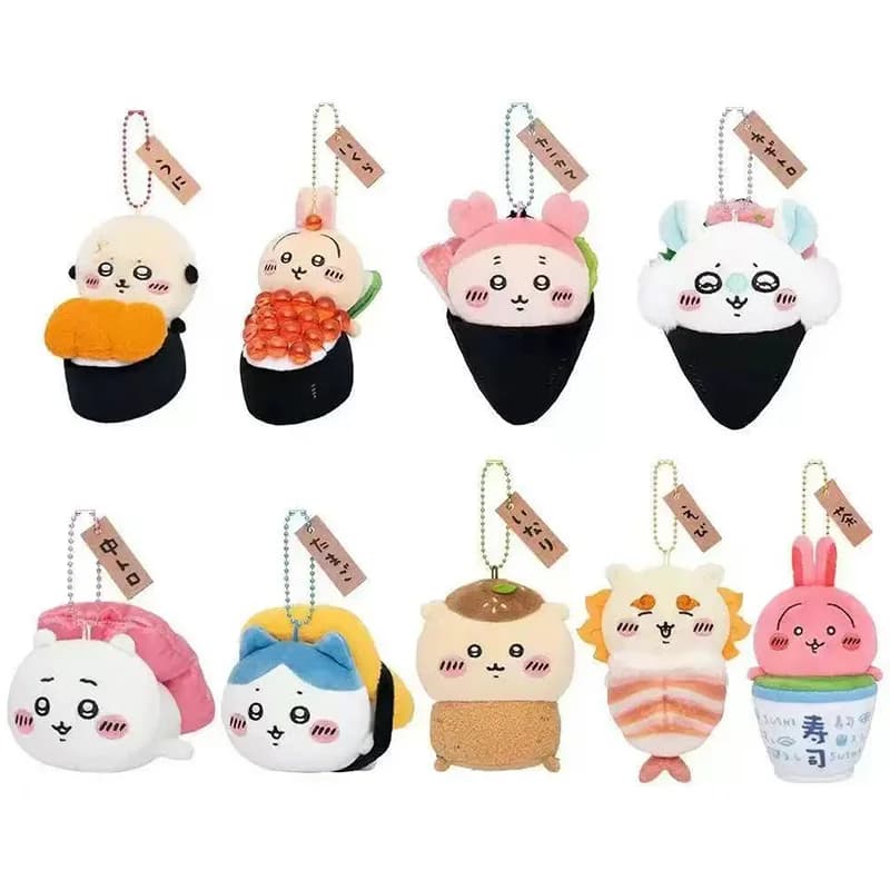 12Cm Chiikawa Sushi Costume Series Plush Toy Cartoon Creativity Plush Keychain Student Backpack Decoration Couple Festival Gift