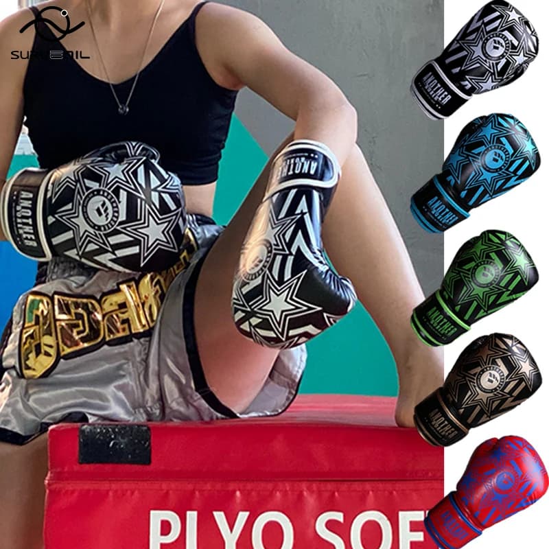 Boxing Gloves Sparring Muay Thai Leather Gloves Men Women Children Boxing Bag Kickboxing Combat Competition Gloves 4-14 OZ