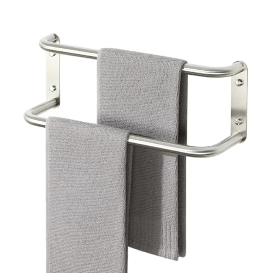 Portasciugamani Doppio da Parete in Acciaio Inox SUS304 per Bagno, Asciugamani a Rapida Asciugatura