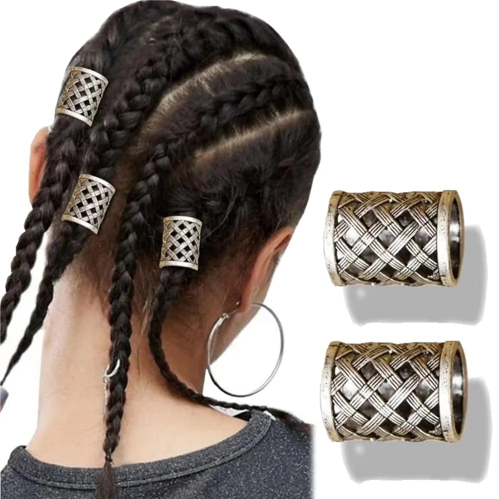 2pcs/pack Viking Pirate 18mm Hole Beard Beads Dreadlocks Ring Braid Hair Dress Clip beads Jewelry Headband scarf Accessories