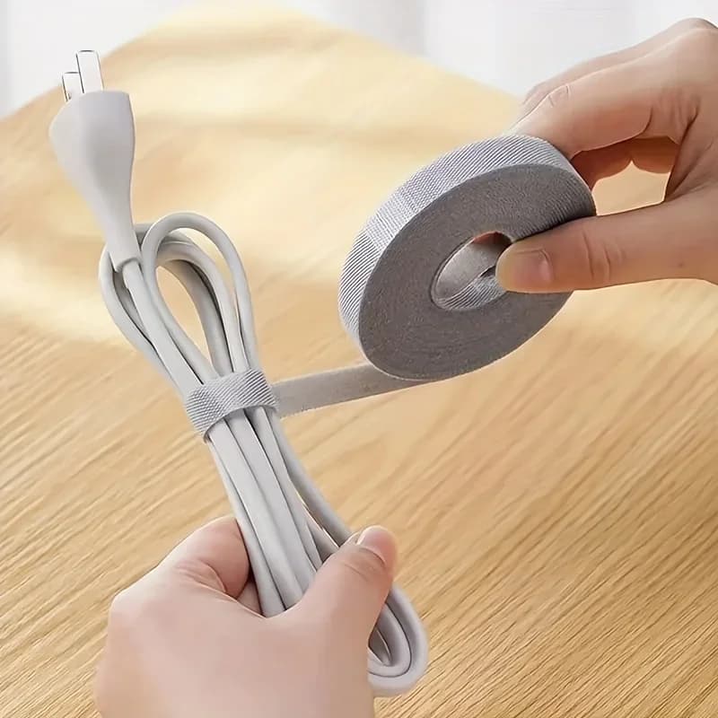 Reusable Hook and Loop Cable Ties, Adjustable Self-Gripping Velcro Straps, Multi-Purpose Cord Organizer for Cables, Wires, Plant & Home Storage