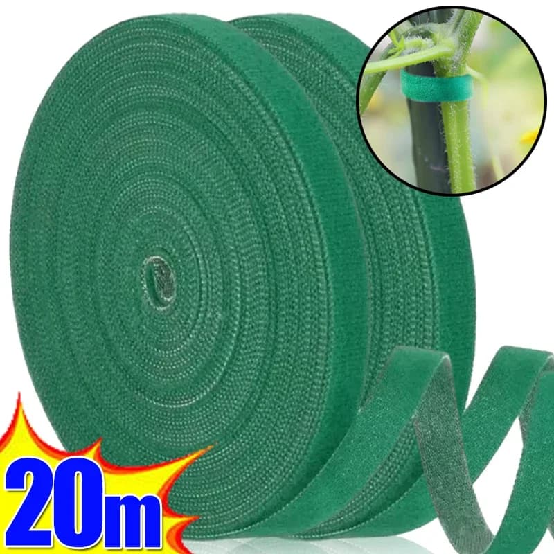 Fascette in Nylon 20/2M per Piante, Nastro Adesivo Regolabile Riutilizzabile per Supporto Piante, Accessori per Giardino e Casa