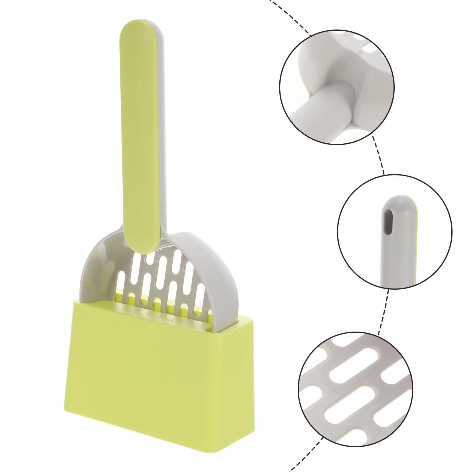 1Set Cat Litter Scoop with Holder Heavy Duty ABS Pet Litter Shovel for Small Large Cats Quick Cleanup Sanitary Odor Control