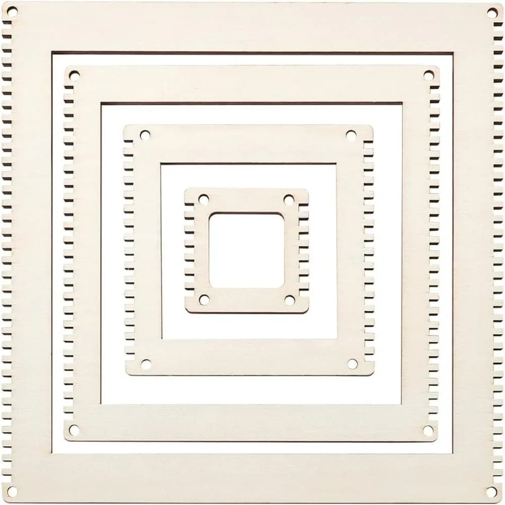 4 Sizes Wooden Weaving Loom Kit 2/4/5.9/7.8 inch Square DIY Weaving Loom DIY Weaving Art Tapestry Loom for Hanging Deco