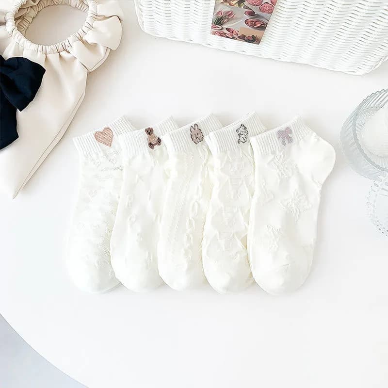Women's Socks Summer Autumn Thin Top Boat Socks Comfortable And Breathables Solid Color Simple Vertical Stripe Funny Socks Trend