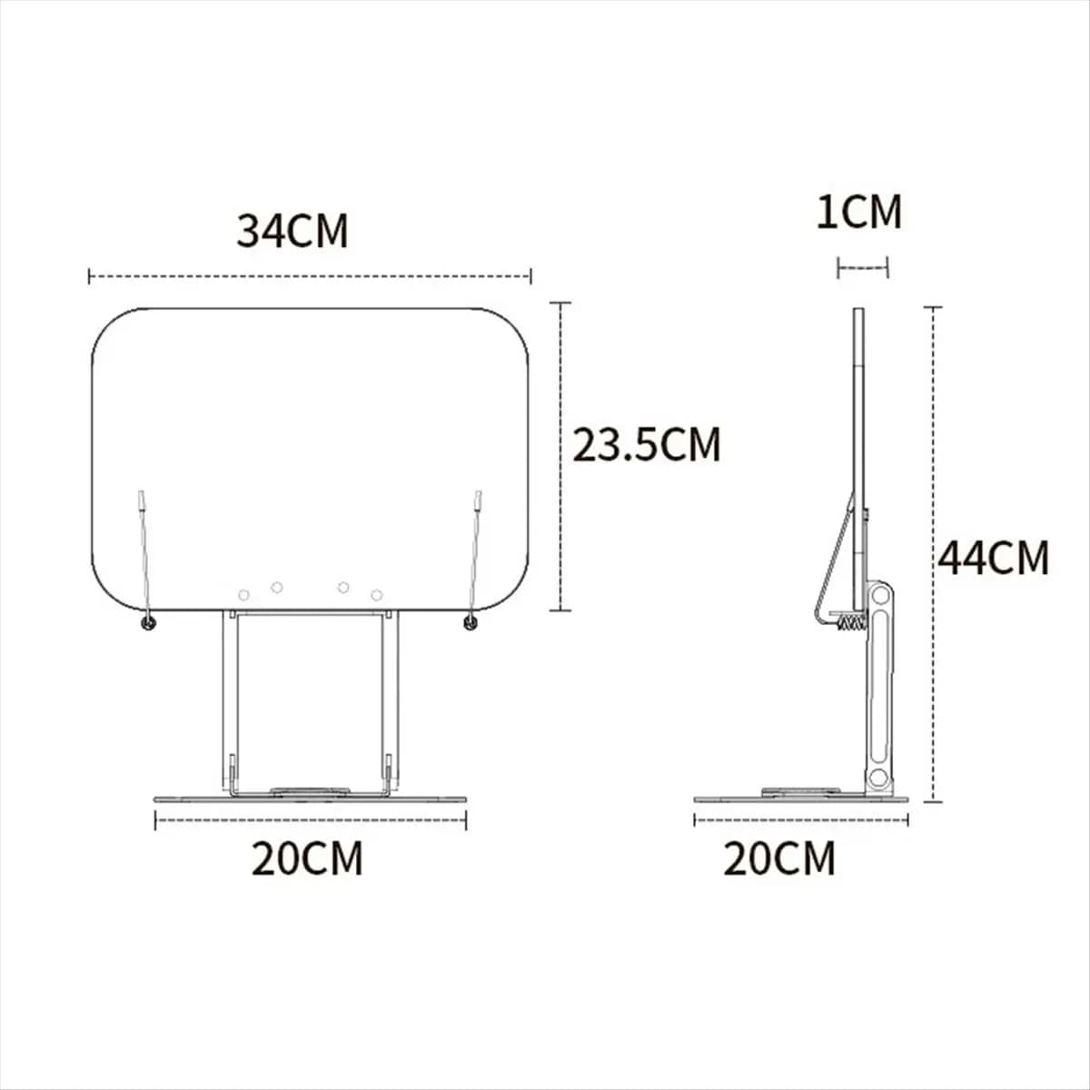 A46U Book Stand for Reading-Adjustable Book Holder with 360°Rotate Base & Foldable Desktop Stand Riser for Book,Recipe,Laptop