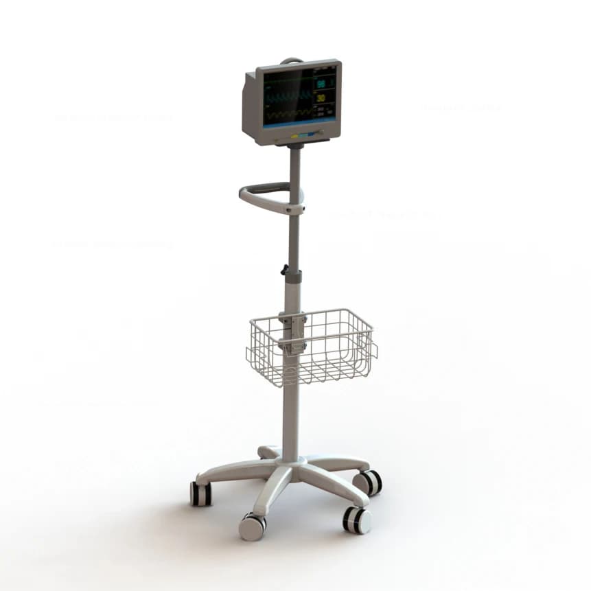 Airow Stainless Steel Medical Monitor Cart, Factory Wholesale Price, for Hospitals
