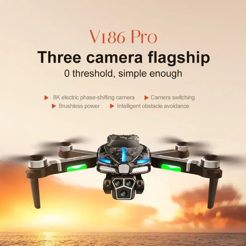 Nuovo V186 Pro Drone Motore Brushless Professionale 8K GPS Dual HD Fotografia Aerea FPV Evitamento Ostacoli Quadrotor UAV Giocattolo regalo