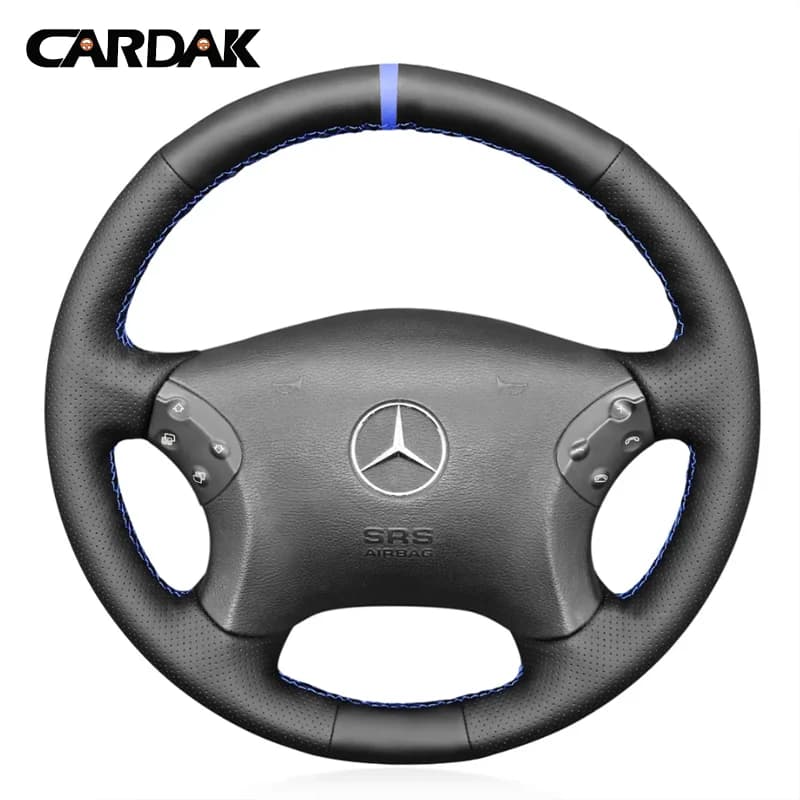 Full Black Leather Blue Pen for Mercedes Bennz Class C W203 2001-2007 / C32 AMG 2002-2003