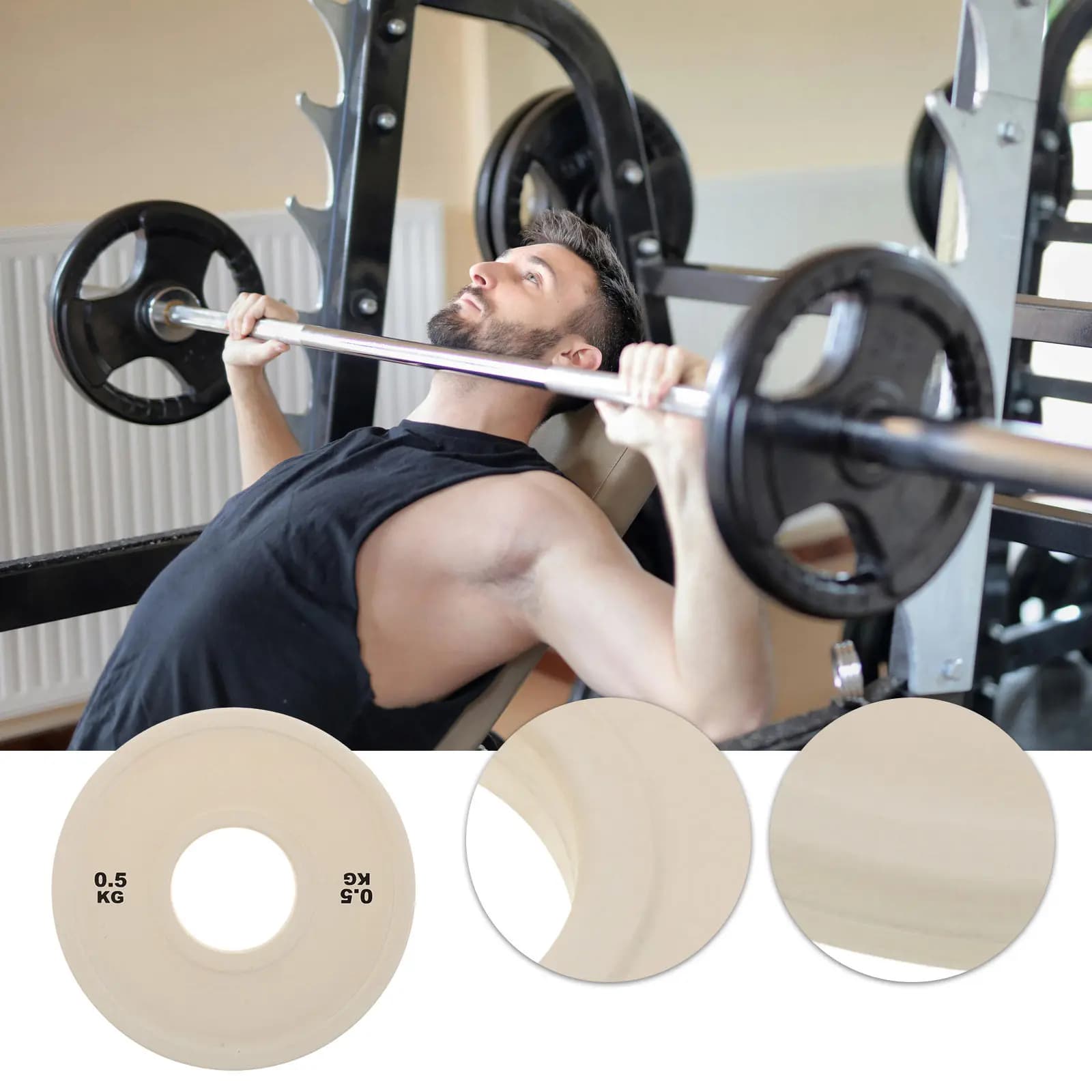 Bumper plates in rubber Resistant for lifting weights, Easy to store and transport, Practical Bumper plates