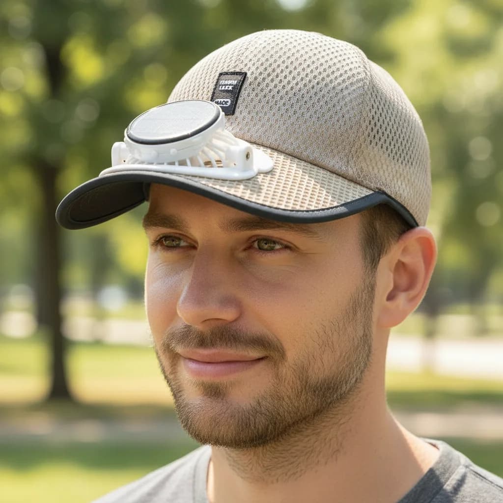 Cappello da Baseball 2026 con Ventilatore Solare e Ricarica USB, Traspirante in Rete, Anti-UV, Rinfrescante, per Escursionismo, Pesca e Sport Estivi