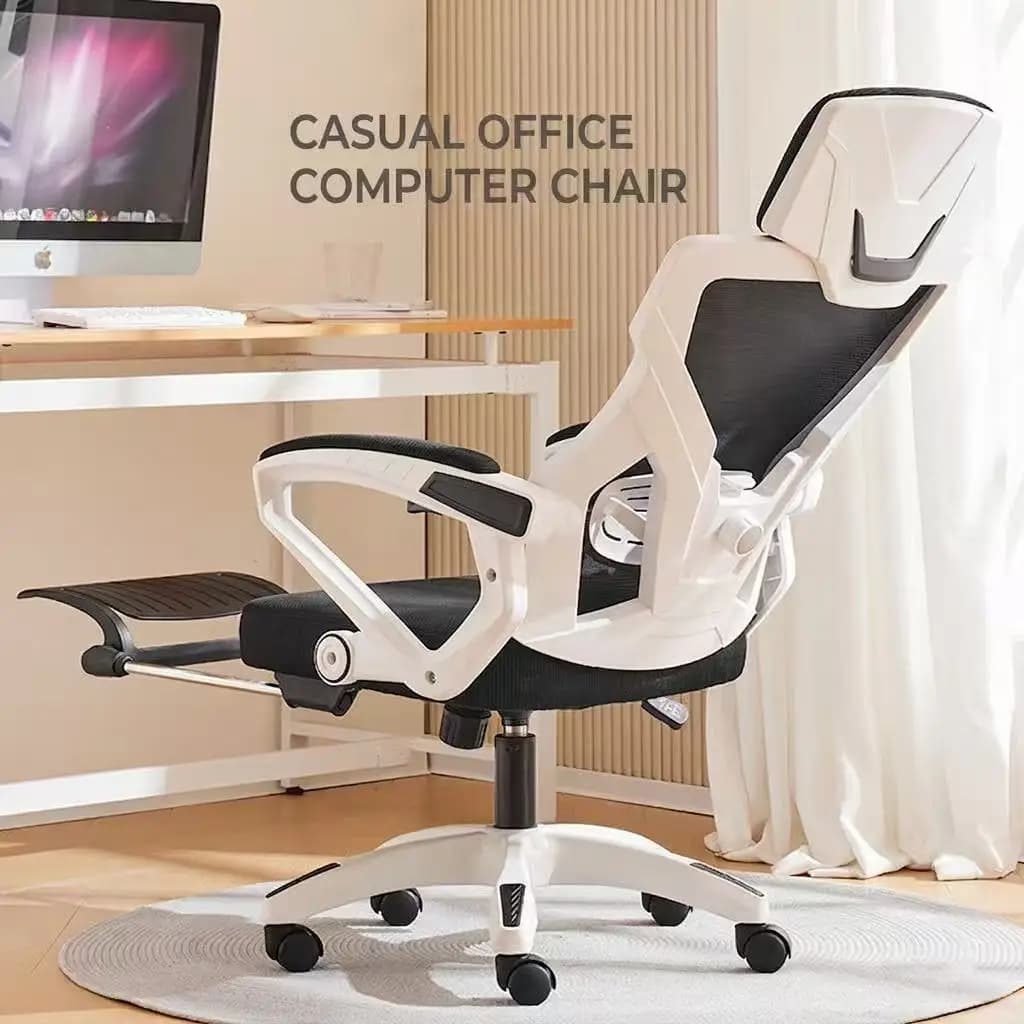 Ergonomic Gaming Office Chair With Footrest High Back Reclining Computer Chair Adjustable Lumbar Support Swivel Desk Chair