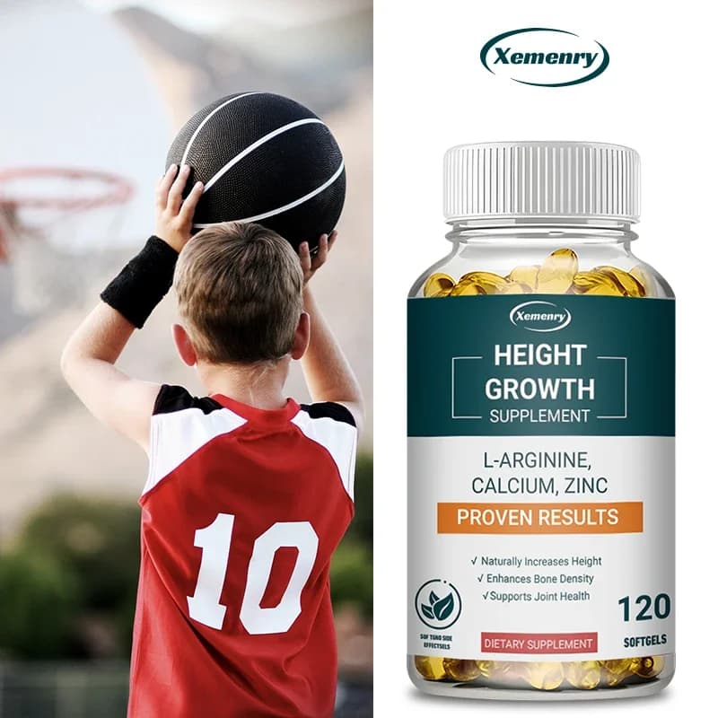 Nutritional supplement of vitamin D3 + calcium and zinc, natural height growth, suitable for adults and children - 120 capsules