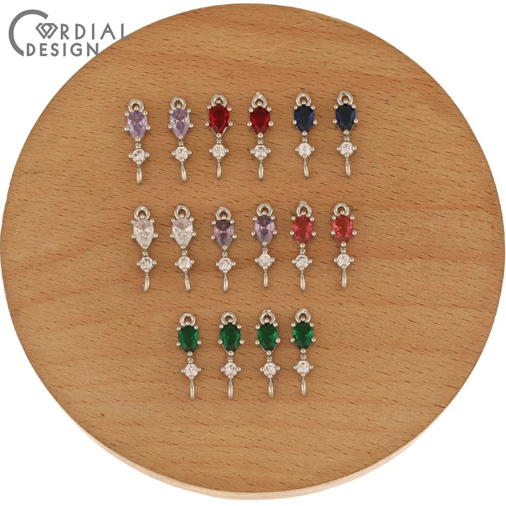 Cordial Design 100Pcs 5*18MM CZ connettori/orecchini accessori/fatto a mano/forma a goccia/ciondoli/fai da te/risultati e componenti di gioielli