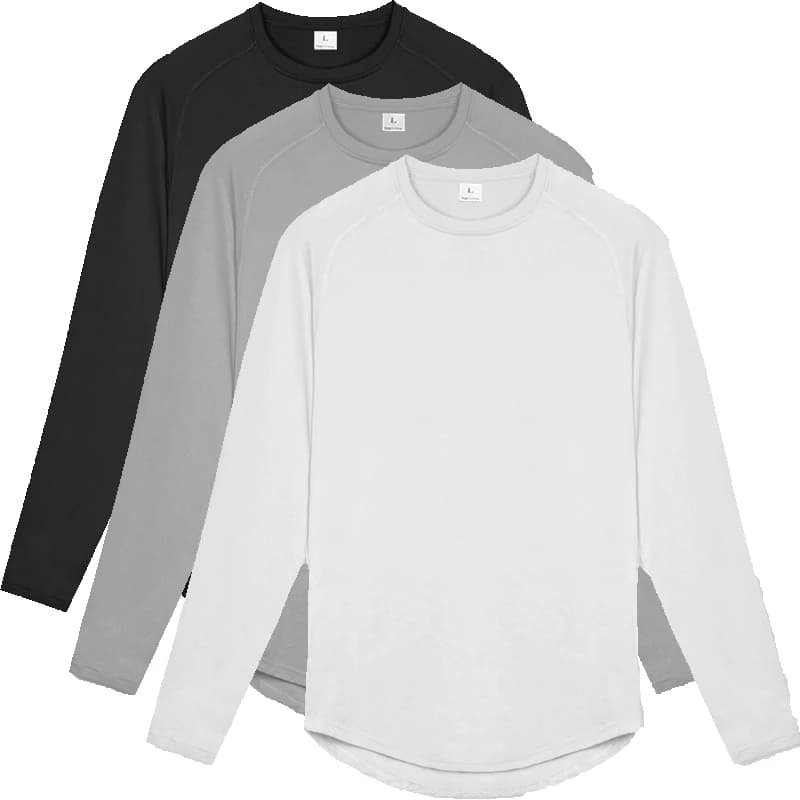 Magliette a Maniche Lunghe Elastiche Autunnali Asciugatura Rapida Casual da Uomo per Fitness Sport Palestra Bodybuilding Abbigliamento Muscolare