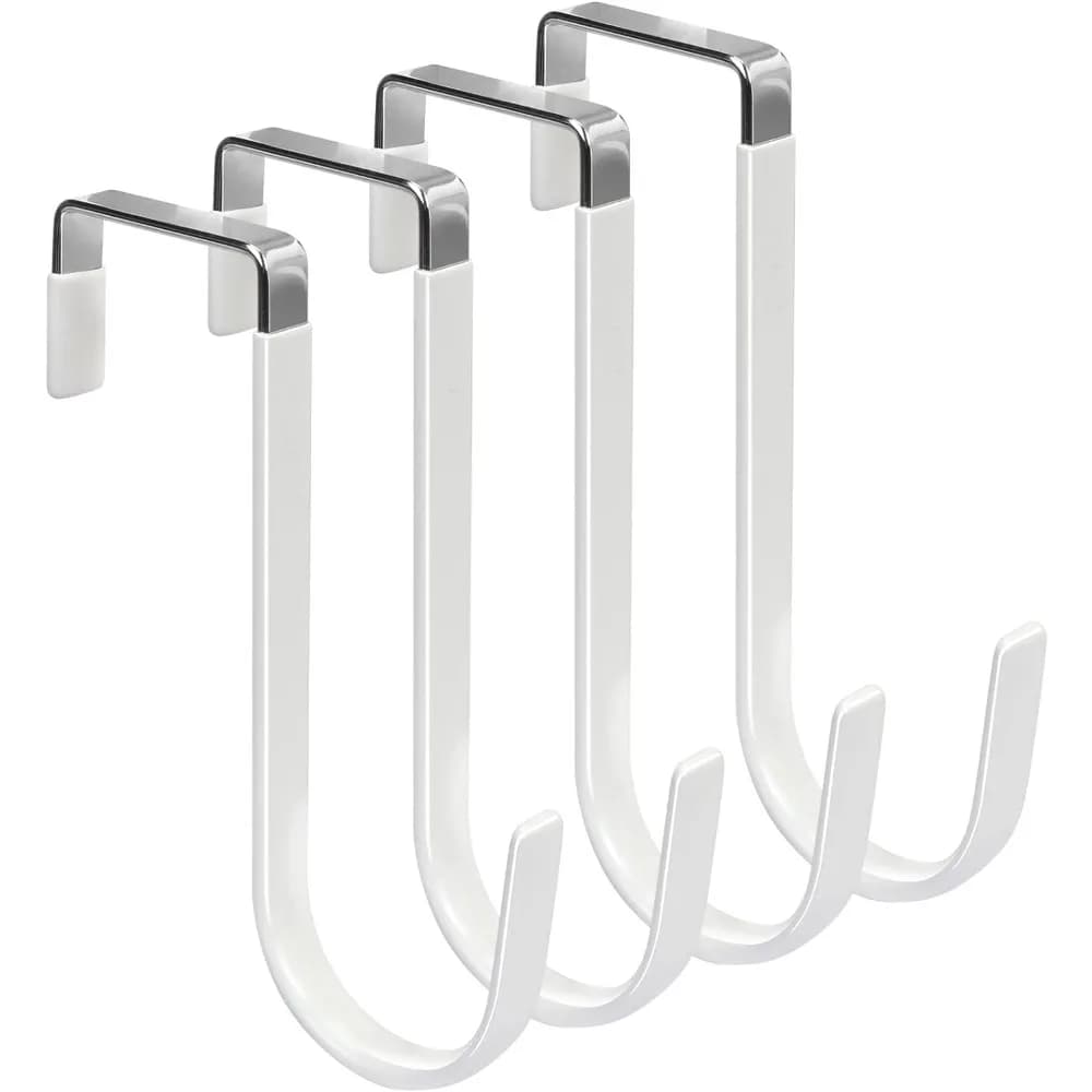 Hooks above the door Pack of 4 Hooks Rubber Hooks Prevents Scratch Resistant Organizer Holders for Clothes Hanging Room
