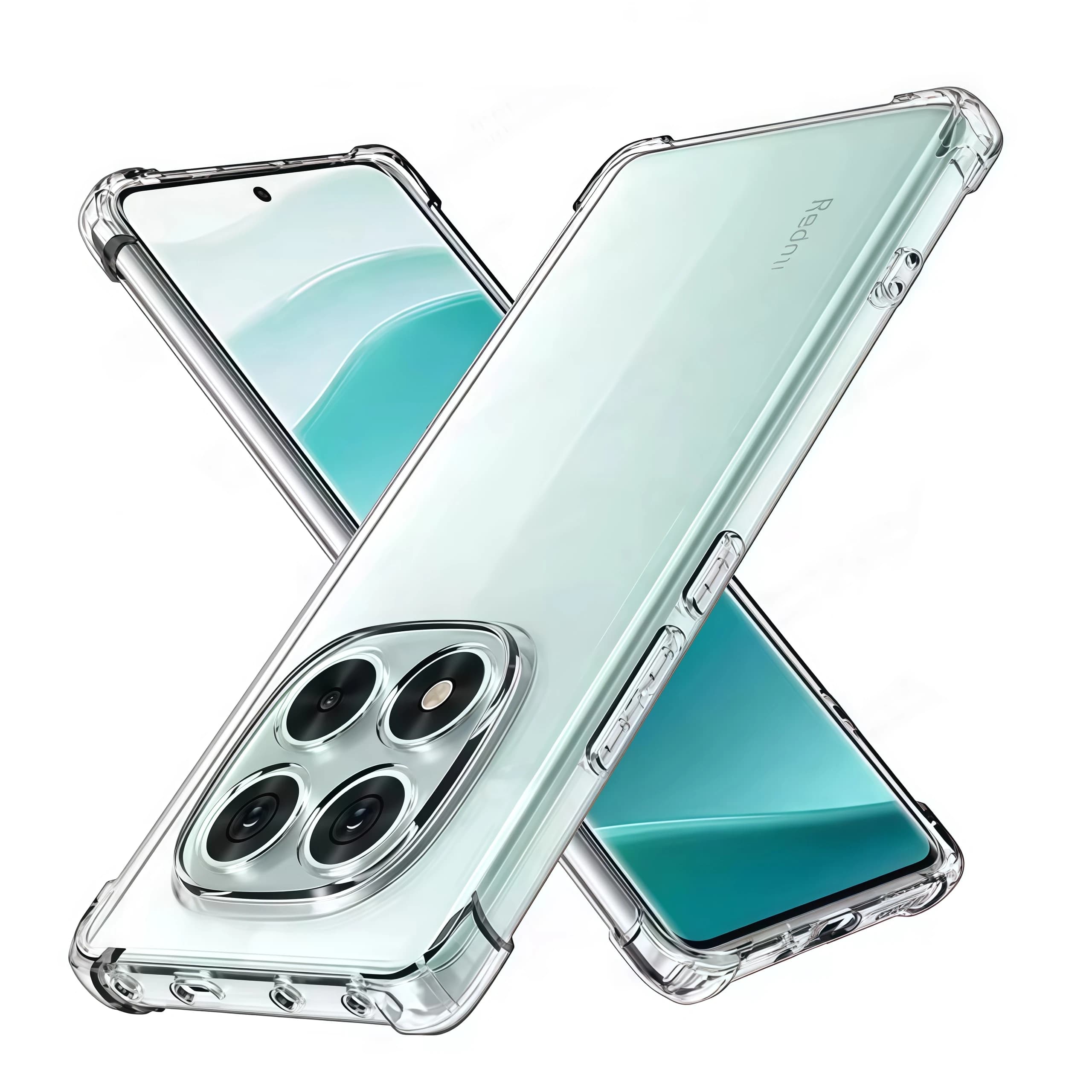 Custodia per telefono trasparente per Xiaomi Redmi Note 15 13 14 12 11 10 9 Pro Plus 5G Custodia per paraurti in silicone morbido trasparente antiurto TPU
