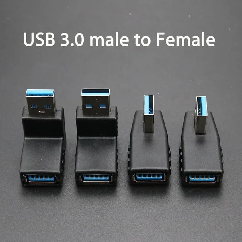 1PCS 90 Degree Left Right Angled USB 3.0 A Male To Female Connector Adapter USB3.0 to USB3.0 Converter For Laptop PC