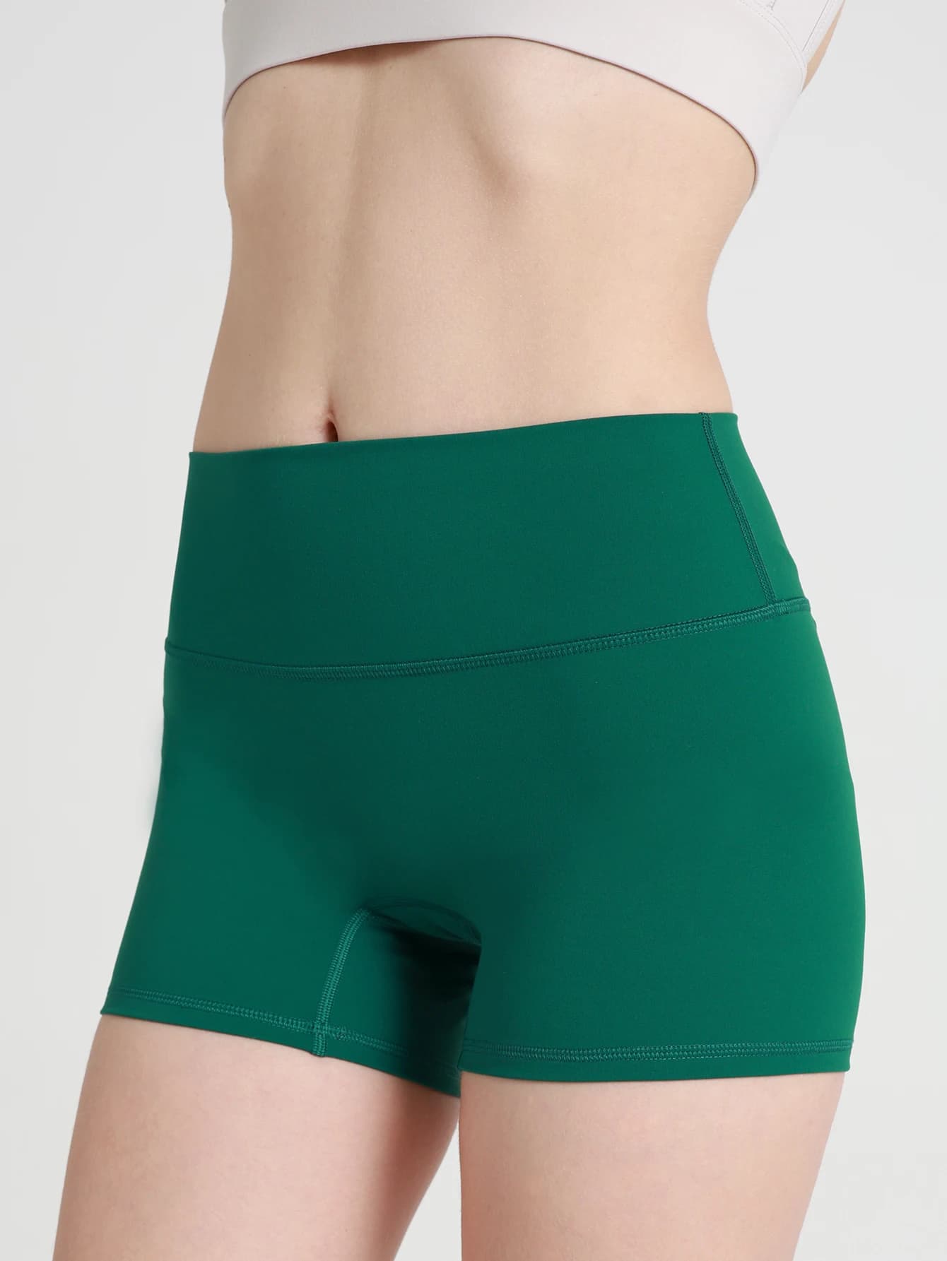 Women's Sports Shorts in High Waist, Unitary Tint, Soft, for Cycling, Yoga, Fitness, Complete Training, Jogging, Anti-Squat