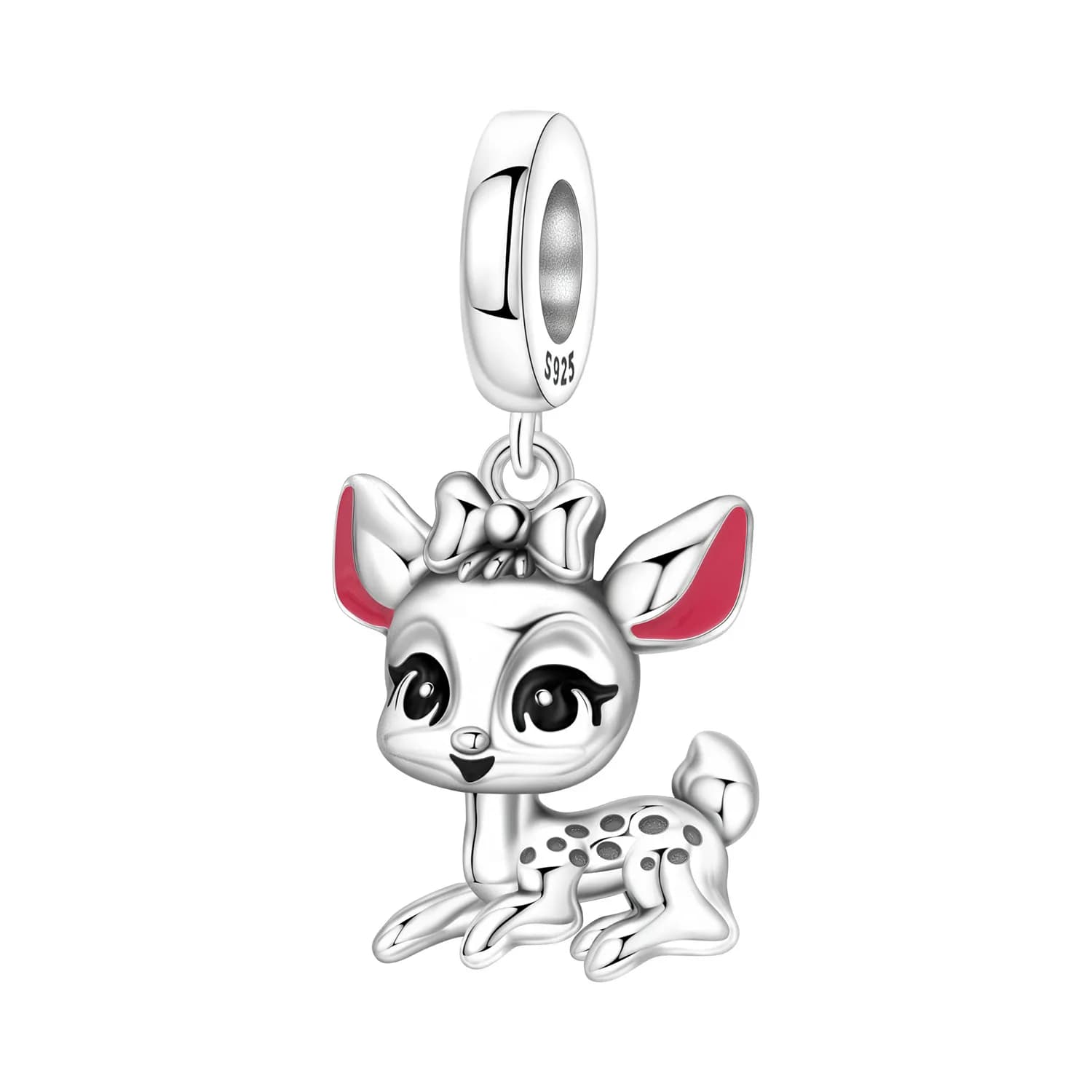 Orstarry 925 Sterling Silver Cute Sika Deer Animal Bead Original Pendants Bracelet Necklace Charm Jewelry Party DIY Gifts