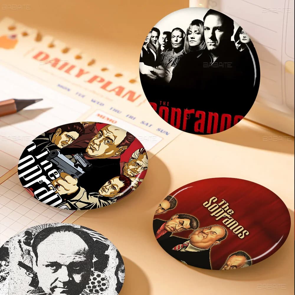 Classic TV Show The S-Sopranos Family Anime Brooches Cute Cartoon Badge Jacket Jeans Lapel Pin Gift Accessorie