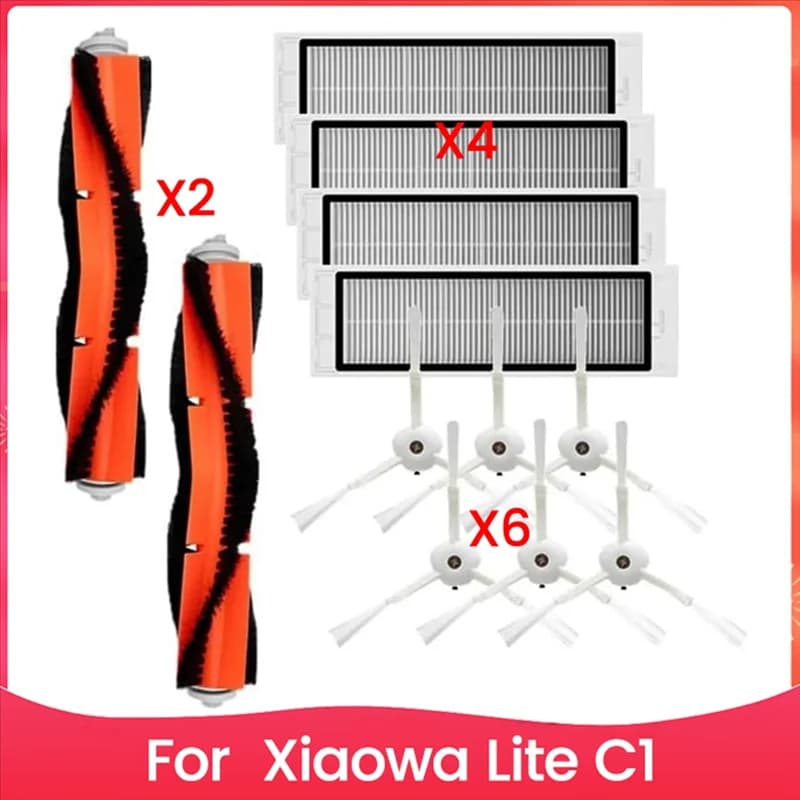 Kit di accessori A20M per aspirapolvere Xiaowa Lite C1, ricambi con spazzola principale, spazzola laterale e filtro HEPA.
