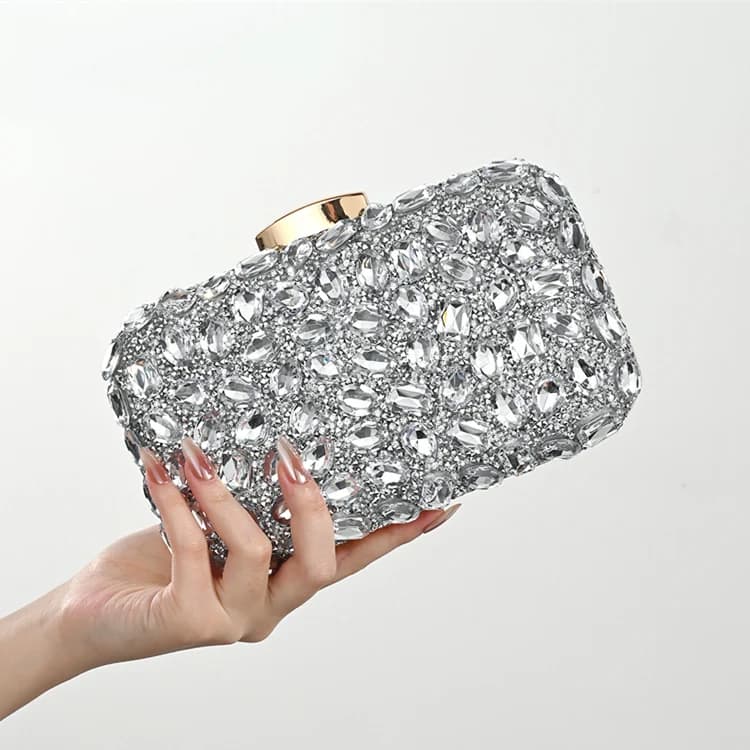 Shiny Diamond Embedded Small Square Handbag Women's Evening Clutch Bag Luxury Sensation Elegant Party Bag Fashionable Trend
