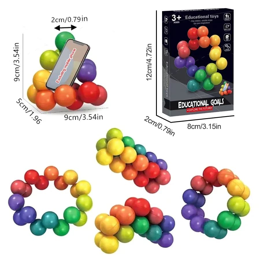 Fidget Toy Palla colorata educativa Puzzle 3D Gioco Montessori Forma corrispondente Giocattolo per bambini Formazione sensoriale Regalo per adulti per bambini