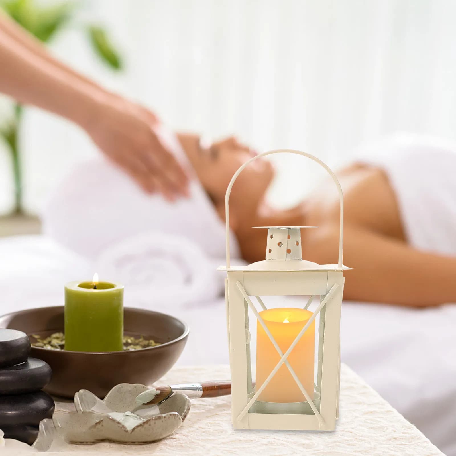 Sturdy Iron Lantern for Tea Lights Elegant Tabletop Desktop Decoration Ideal for Weddings Parties Dinners Camping Outdoor