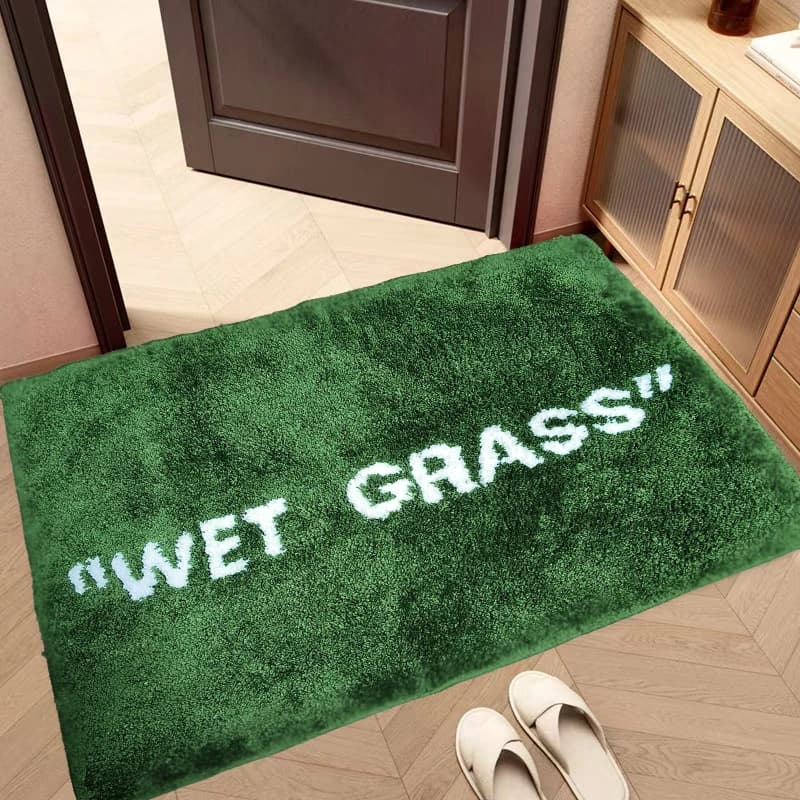 50x80 cm Fashion fashionable Wet Grass Zerbino Floccaggio Quilted carpet Green grass Soft plush lounge Bedroom Comodin Carpet