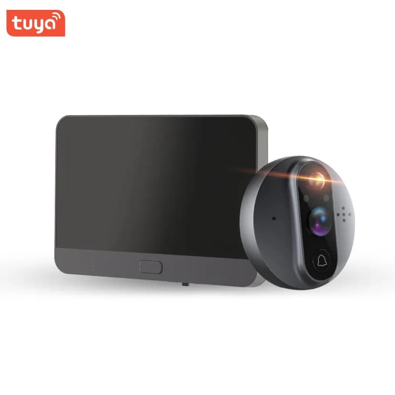 4.3 Inch Screen Wireless HD Cat's Eye Video Door Phone Tuya Intelligent Visual Doorbell Wifi Intercom Inductive Monitoring