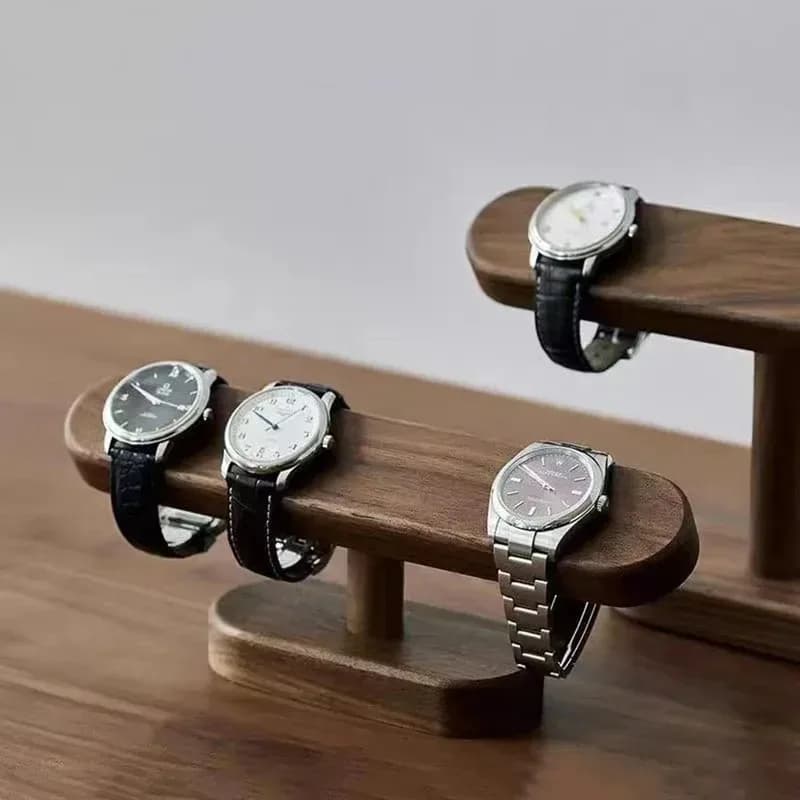 Wooden Watch Bracket Display Holder For Counter Organizer Rack Stand Jewelry Showcase Holder Walnut