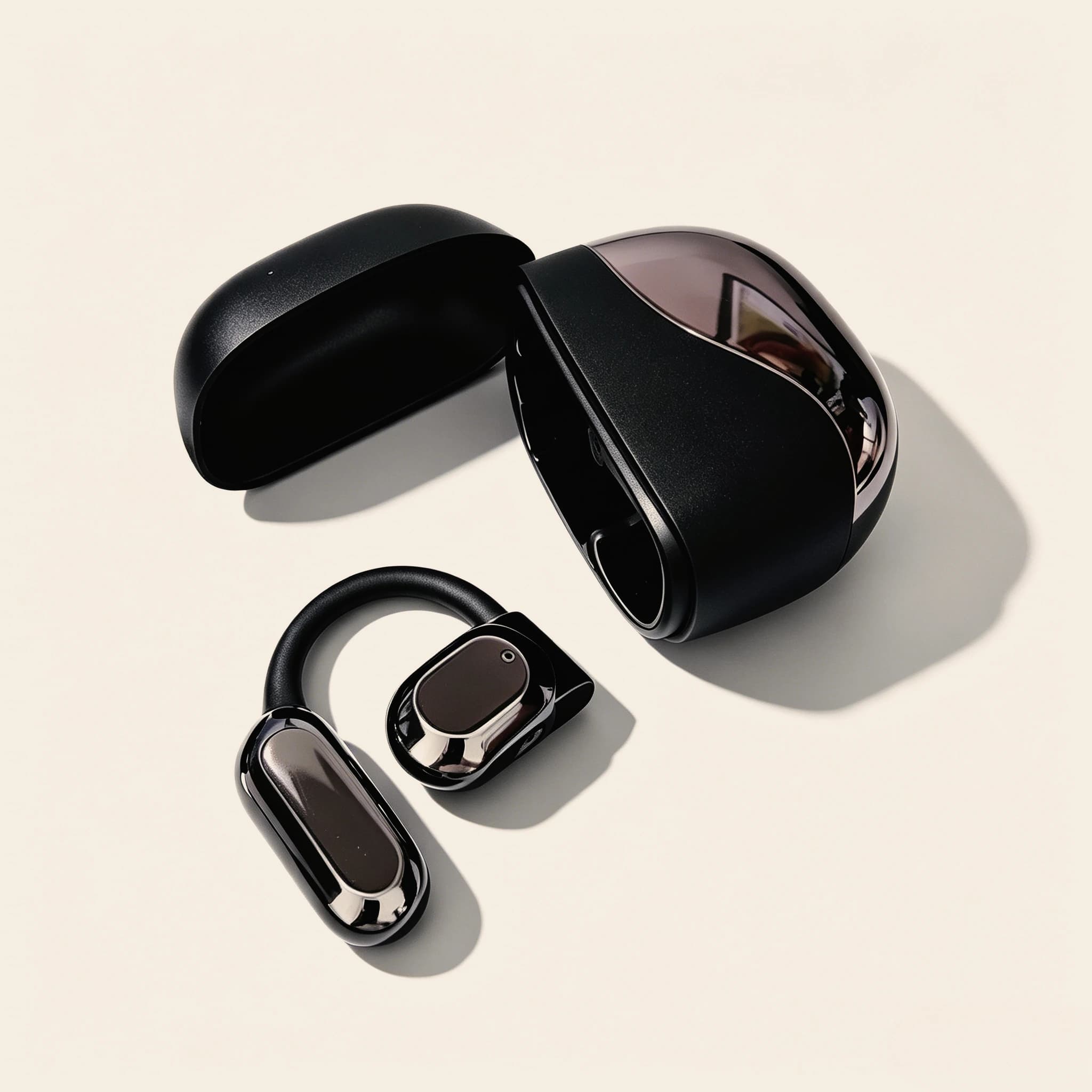Nuovi Auricolari Open-Ear Wireless Bluetooth con Cancellazione del Rumore, Gancio Sicuro per Musica, Design Impermeabile per Palestra e Corsa