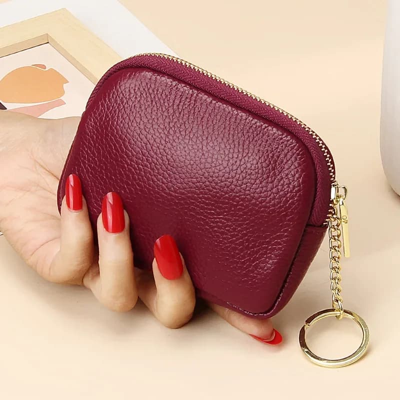 Portafoglio piccolo con cerniera a mano alla moda, mini borsa da donna, borsa per chiavi, borse per carte, borse per il cambio delle monete, borsa da donna e borsette