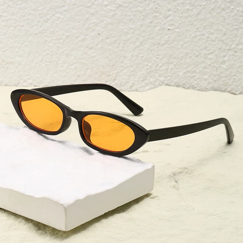Driver Goggles Women's Black Sunglasses Fashion Brand Small Oval Frame Sun Glasses Ladies Retro Oval Eyewear Shade UV400