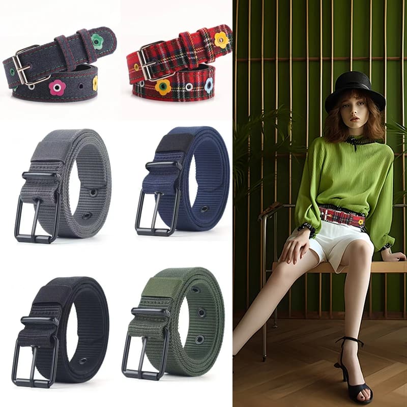 "Cintura da donna Y2k Up-To-Date con decorazione jeans a quadretti Cintura in dopamina Extras per ragazza americana alla moda