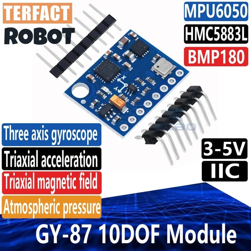 1~5PCS Modulo GY-87 10DOF MPU6050 QMC5883L BMP180 GY87 Modulo sensore GY 87 per Arduino