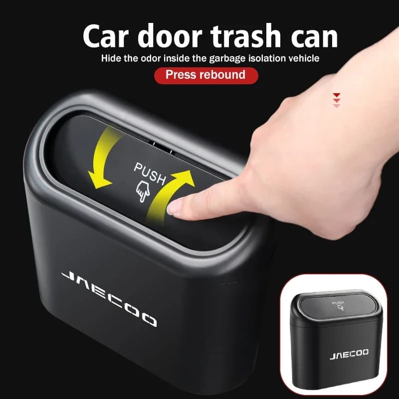 Car Trash Can Car Door Garbage Bin Car Waste Container Press Rebound Lid for Jaecoo 5 7 6 8