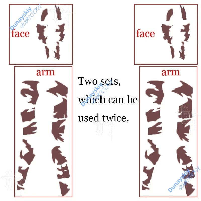 Anime Jujutsu Kaisen Zenin Maki Temporary Tattoo Decals Disposable Body Face Arm Stickers Cosplay Prop For Halloween Comic