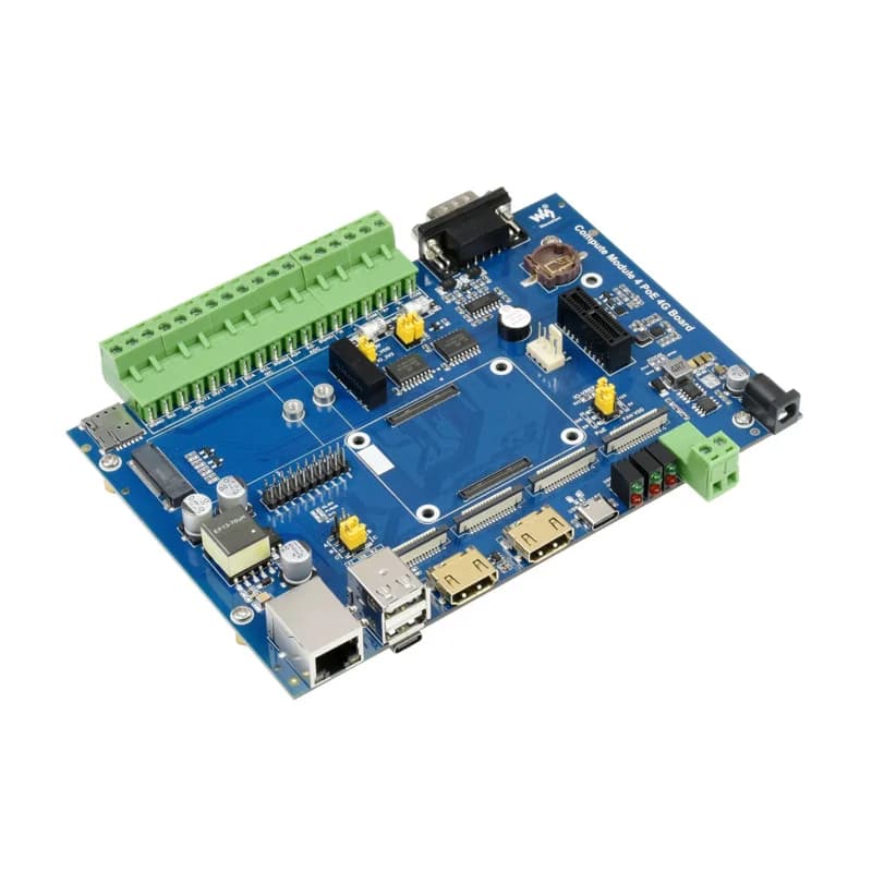 Waveshare Compute Module 4 IoT industrial control motherboard, for Raspberry Pi CM4, global cellular network 5G/4G/3G/2 G