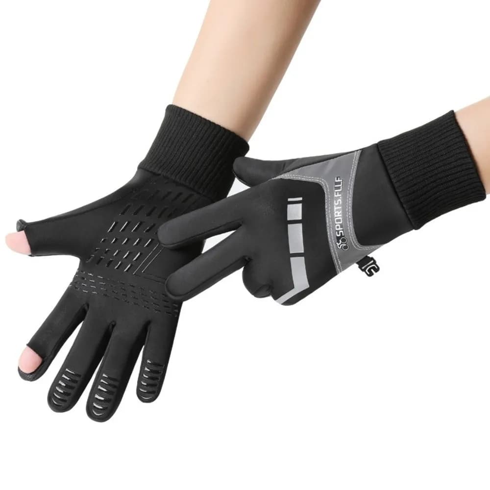 Guanti da ciclismo invernali touch screen Guanti da ciclismo spessi riflettenti antiscivolo Guanti da esterno caldi antivento anti-perdita