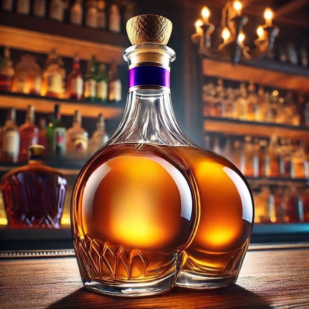 350ml Creative Curve Shape Glass Whiskey Bottle Cocktail Bar Display Wine Bottle Home Storage Transparent Liquor Container Gift