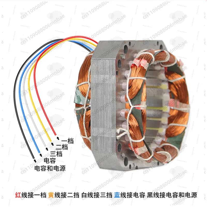 Accessori per Ventilatori Industriali da Pavimento 16 20 24 30, Motore per Ventilatore Elettrico con Statore a Bobina Interamente in Rame, Statore in Lamiera di Acciaio al Silicio