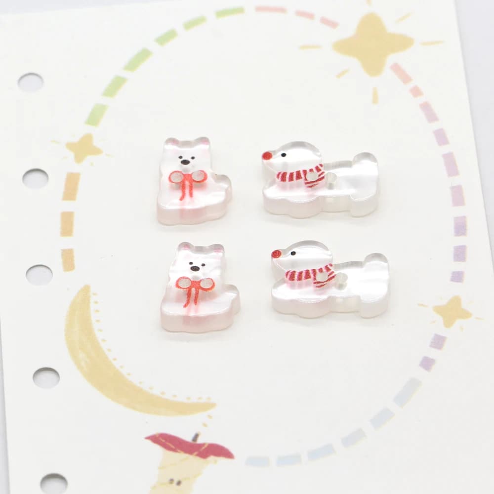 HENGC 15/20mm Cucciolo Bello Piccoli Bottoni In Resina per Abbigliamento Carino Bambini Camicia Camicetta Abito Bambola Artigianato FAI DA TE Accessori Per Capelli