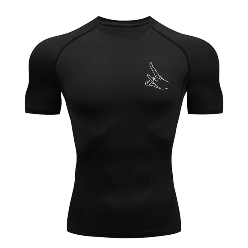 Short Sleeved Compression Shirt with Graphic Printing for Men Athletic Summer T-shirts Fast Drying Top Gym Training T-shirt for Running