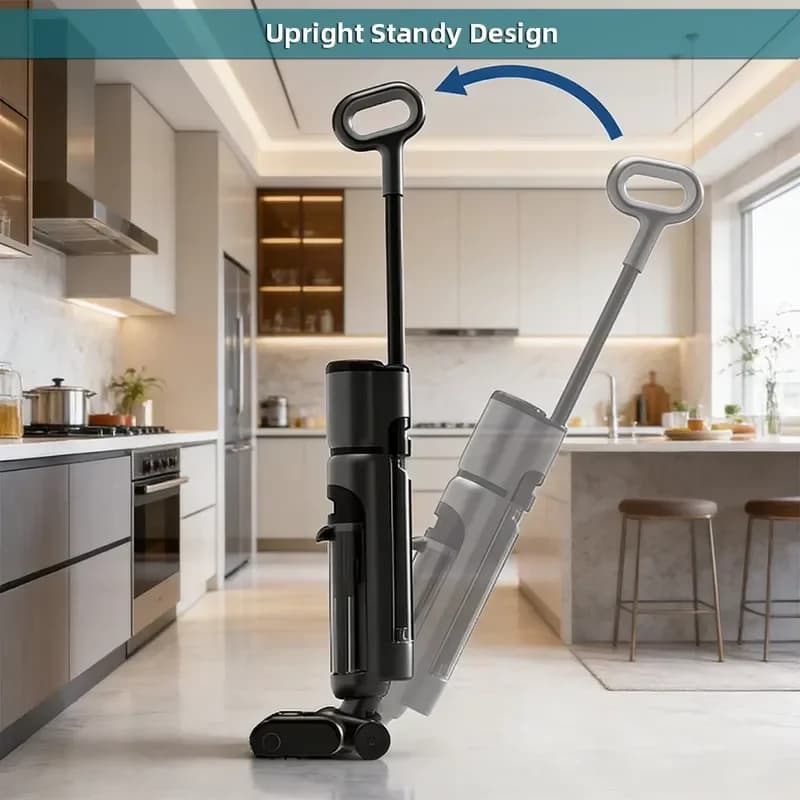 Durable Upright Powerful Hot Air Drying Voice Prompt LED Display Floor Washer Cordless Vacuum Cleaner Wet Dry for