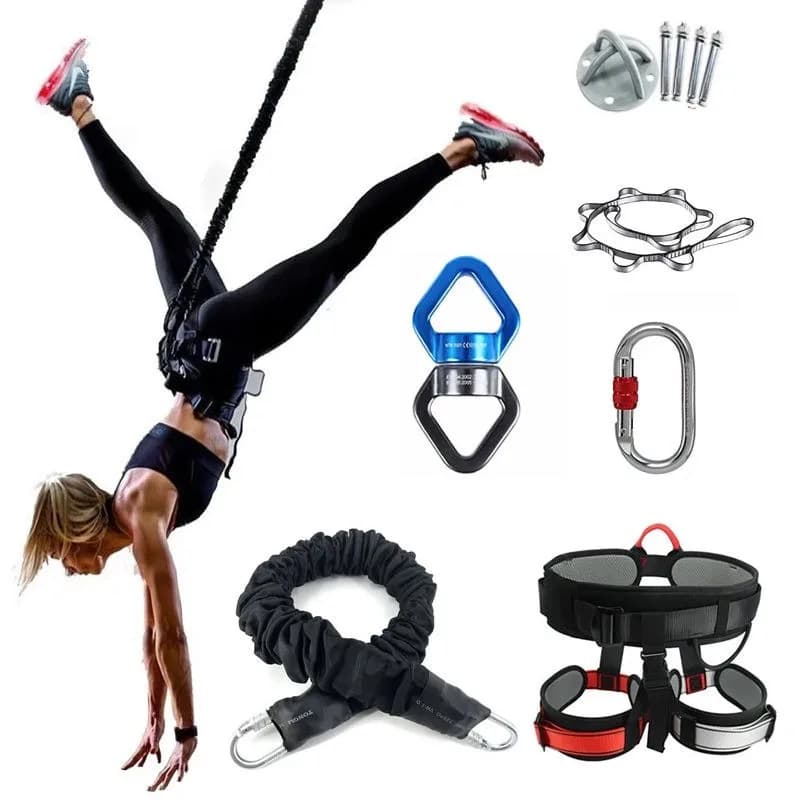 Complete equipment for air bungee jumping from 60 kg, 80 kg-100 kg, 150 lbs, 200 lbs, complete set of ropes for yoga and bungee jumping.