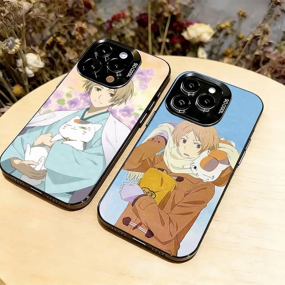 Cover per iPhone Natsume's Book of Friends per modelli 17, 16, 15, 14, 13, 12, 11 Plus, Pro Max, XS, Cover Colorata Argento