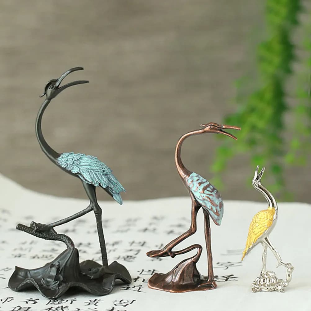 1 Pezzo Porta Incenso Creativo in Lega a Forma di Gru, Ornamento Decorativo da Scrivania, Elegante Bruciatore per Bastoncini d'Incenso, Decorazione per Casa e Ufficio