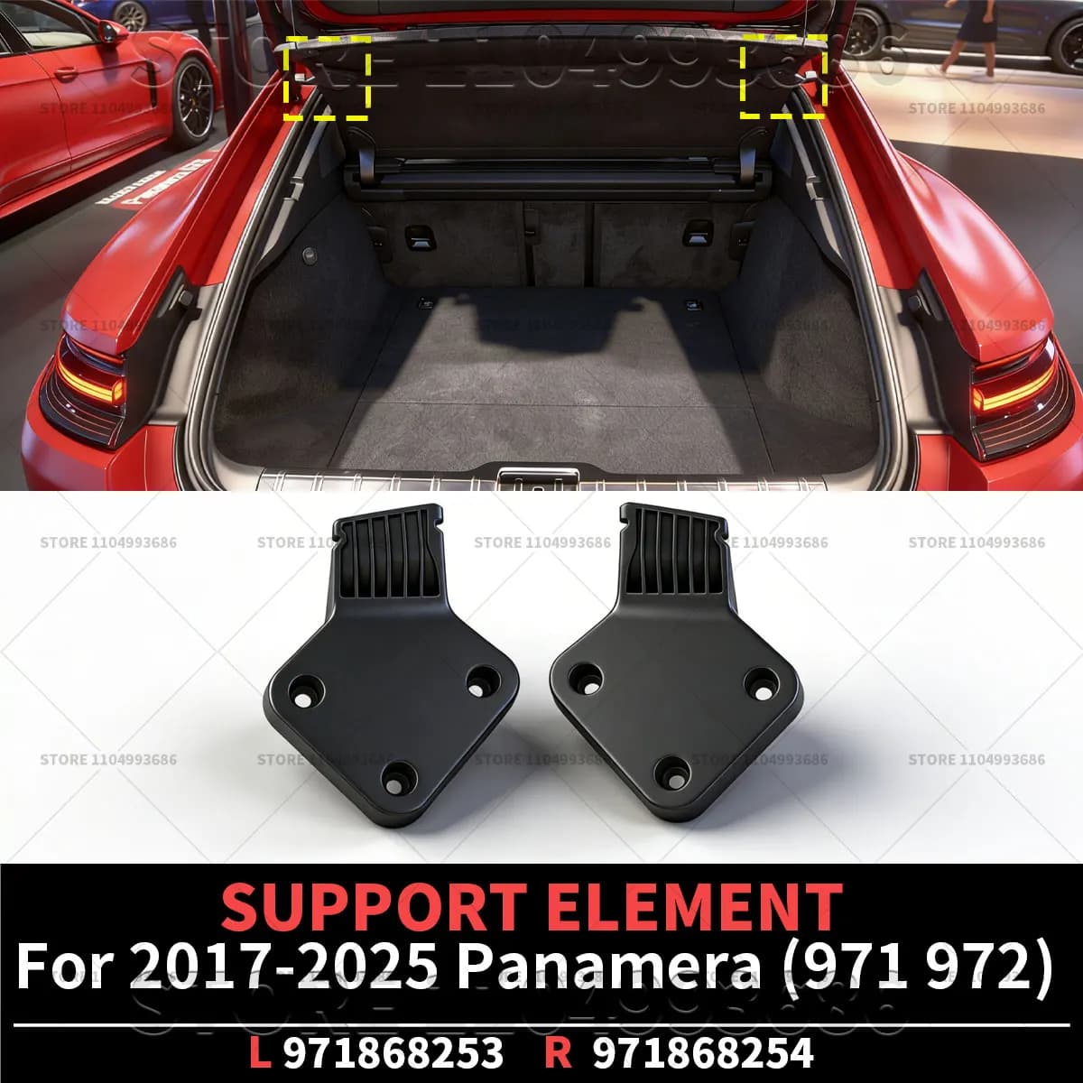 Per Porsche Panamera 4 GTS 4S Turbo (971 972) 2017-2025 Staffa per Tapparella Bagagliaio OEM 971868253 971868254 9718682531E0 9718682541E0